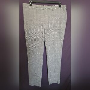 H M MENS PLAID PANTS SKINNY FIT COUPE MOULANTE CASUAL SIZE 38r POCKETS